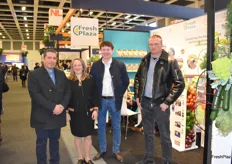 Mohamed Marawan, director of Polish apple exporter Sarafruit, coming by to visit the FreshPlaza stand, with his lovely wife and business partners.